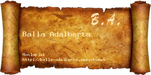 Balla Adalberta névjegykártya